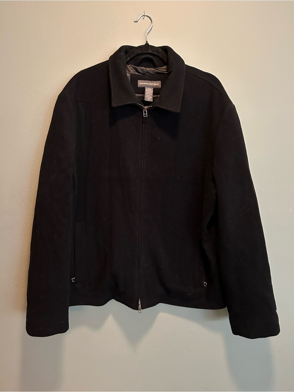 Banana Republic Men’s Black Wool Zip Jacket